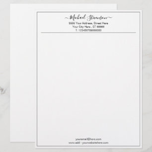 Modern Letterheadwith Custom Name Address Letterhead