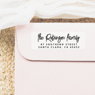 Modern Lettering Bold Family Name Return Address Label