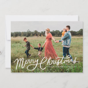 Modern Lettering Christmas Overlay Photo Card