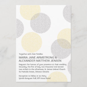 Modern Letterpress Style Circle Wedding Invitation