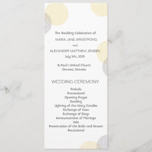 Modern Letterpress Style Circle Wedding Program
