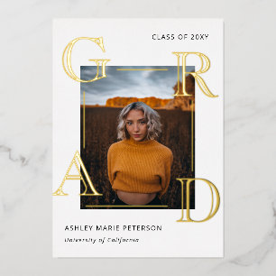 Modern Letters Grad Gold Photo Graduation