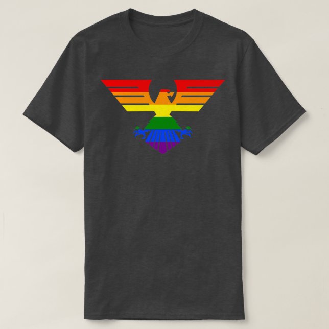 Modern LGBT Rainbow Eagle T-Shirt (Design Front)