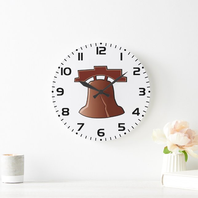 Modern Liberty Bell Patriotic Philadelphia Icon  Large Clock (Creator Uploaded)