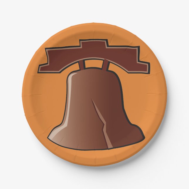 Modern Liberty Bell Patriotic Philadelphia Icon  Paper Plate (Front)