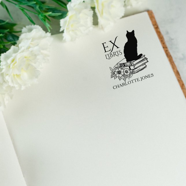 Modern Library Cat, Book  Rubber Stamp (Creator Uploaded)