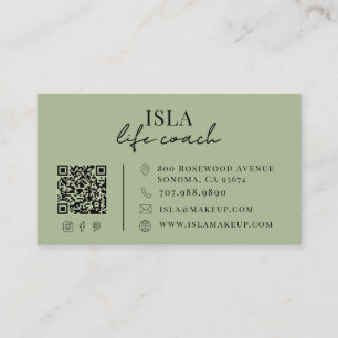 Modern Life Coach QR Code Business Card