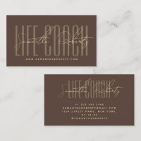 Modern life coach typography script brown