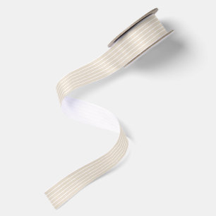  Modern Light Beige Stripes - Satin Ribbon
