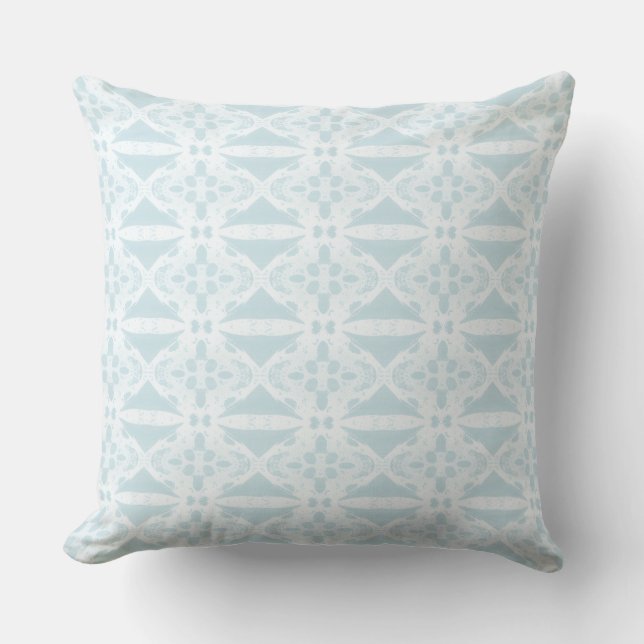 Modern Light Blue Coastal Throw Pillow (Front)
