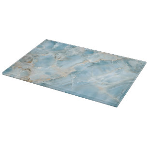 Modern Light Blue Luxurious Aesthetic Gemstone Cutting Board