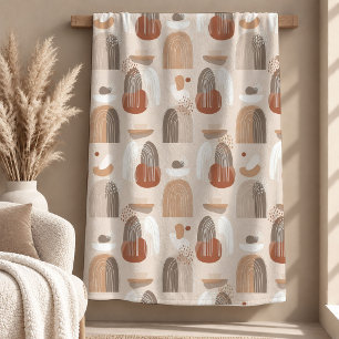 Modern Light Brown Beige Rainbow Blanket Decor Art