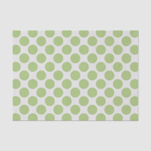 Modern Light Green and White Large Polka Dots Tissue Paper