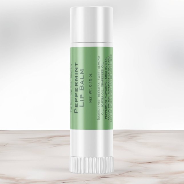Modern light green lip balm tube label (Creator Uploaded)