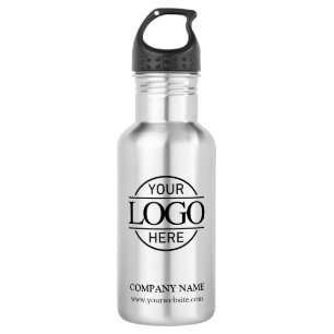 Modern Light Grey Corporate Company Business Logo 532 Ml Water Bottle