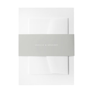 Modern Light Grey Editorial All Caps Wedding Invitation Belly Band