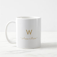 Modern Light Grey Gold Script Monogram