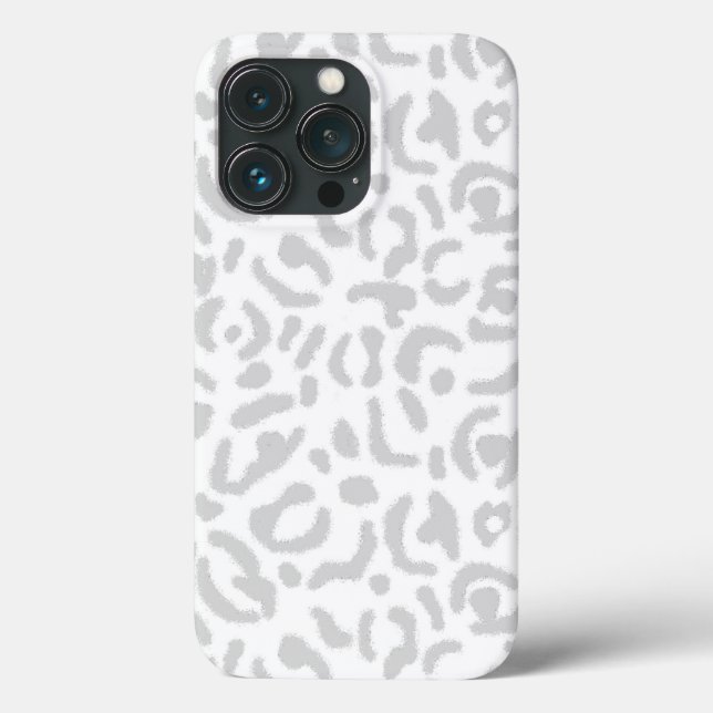Modern Light Grey Leopard Animal Print   Case-Mate iPhone Case (Back)