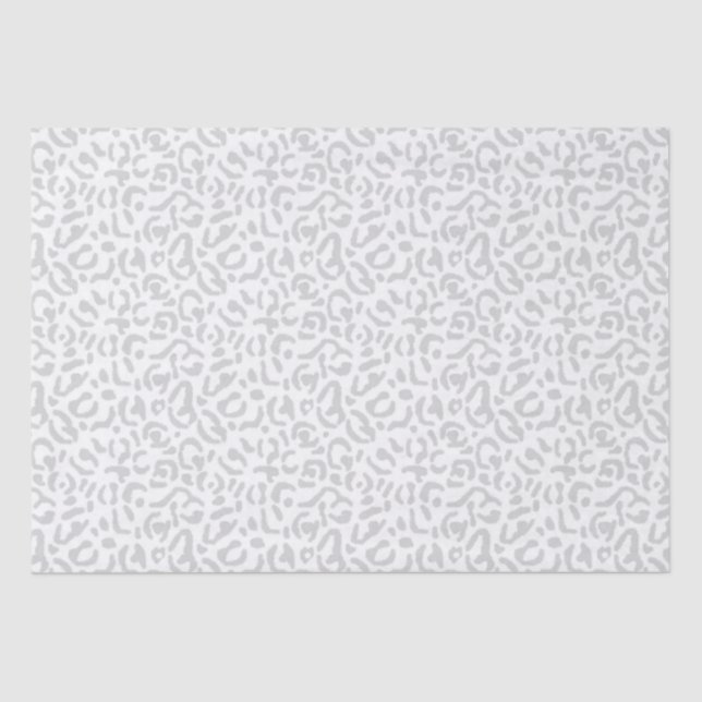 Modern Light Grey Leopard Animal Print Tissue Paper (Front)