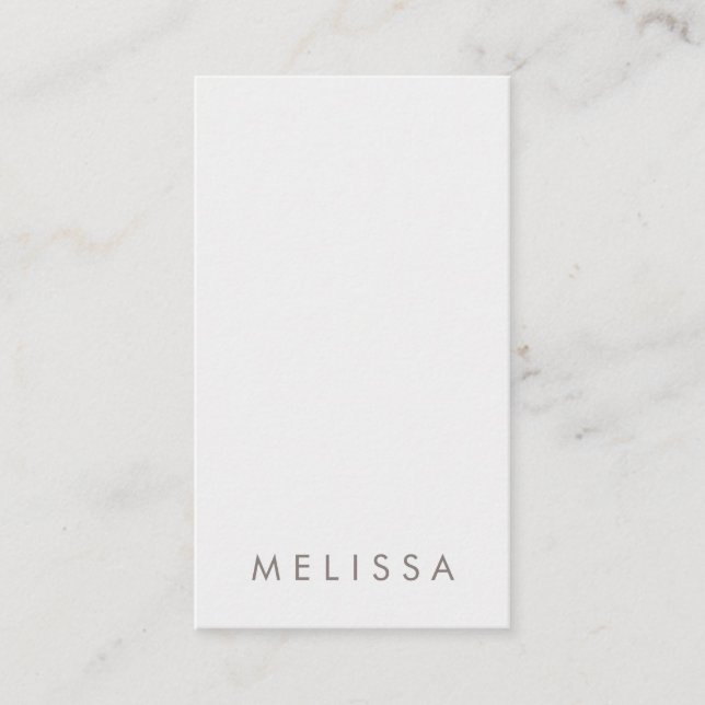 Modern light grey minimalist vertical business card (Front)