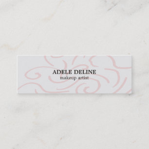 Modern Light Grey Pink Abstract Pattern Makeup Mini Business Card