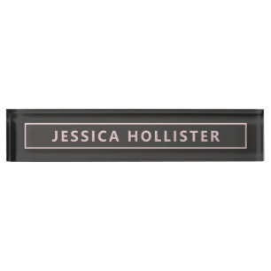 Modern Light Pink And Greys v2 Nameplate