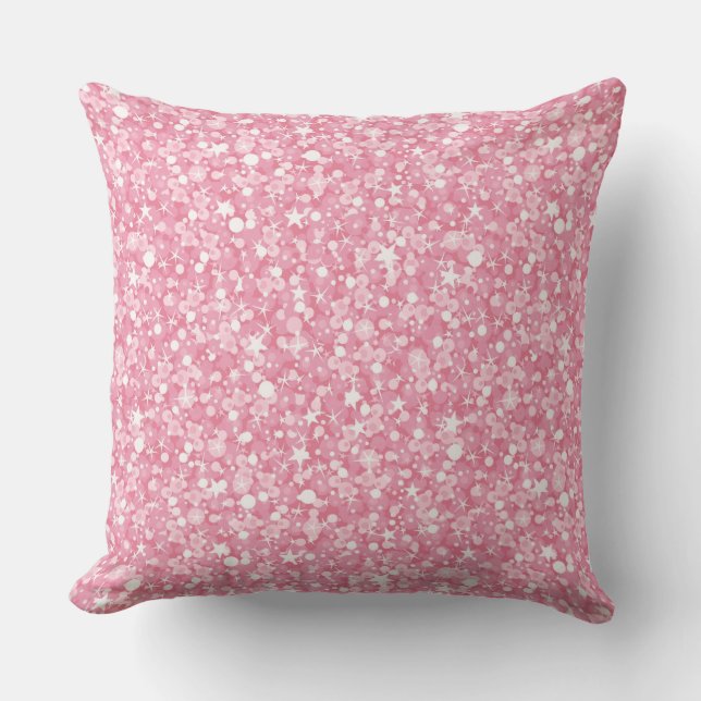 Modern Light Pink And White Glitter Cushion (Front)