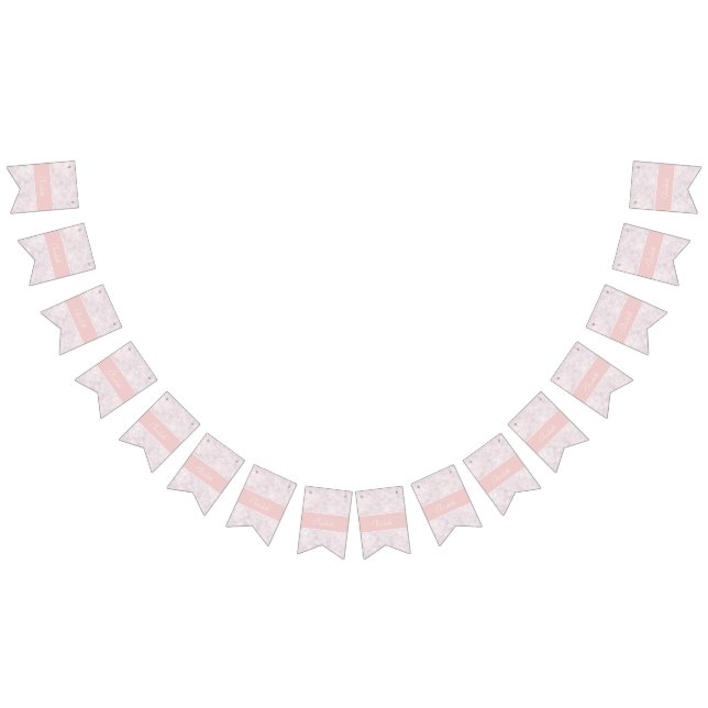 Modern Light Pink Bokeh Custom Name Bunting Banner (All)