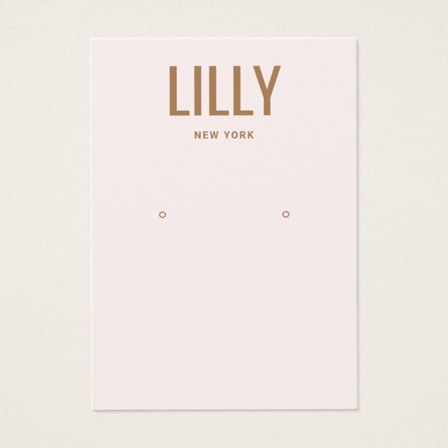 Modern Light Pink Earring Display Card (Front)