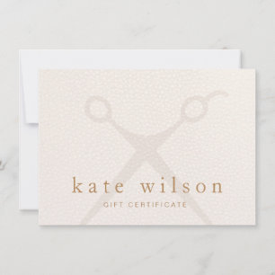 Modern light pink hair stylist Gift Certificate