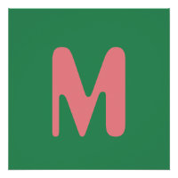 Modern Light Pink Initial Letter | Seaweed Green