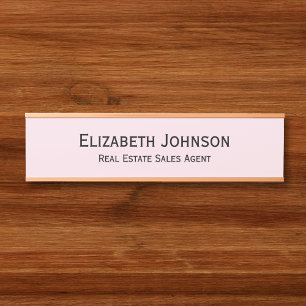 Modern Light Pink Professional Business Office Door Sign