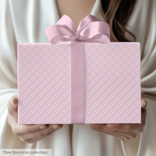 Modern Light Pink & White 80th Birthday Wrapping Wrapping Paper
