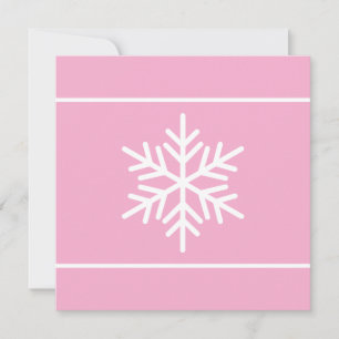Modern Light Pink White Nordic Snowflake Stripes Holiday Card