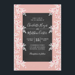 Modern Light Pink Winter Wedding Chalkboard Invitation<br><div class="desc">Elegant  and modern winter wedding invitations featuring chalkboard design with light pink background and christmas florals. All the text can be replaced with your own.</div>