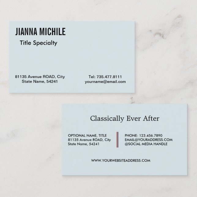 Modern light purple business card (Front/Back)