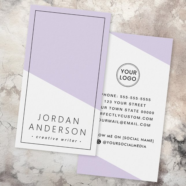Modern light purple geometric colour business card (Modern light purple geometric color business card)