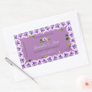 Modern Light Purple Product Labels Flowering Roses