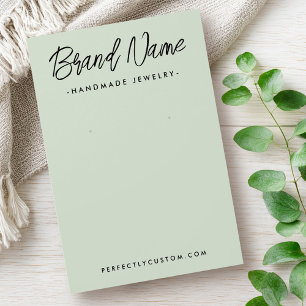 Modern light sage green earring display card