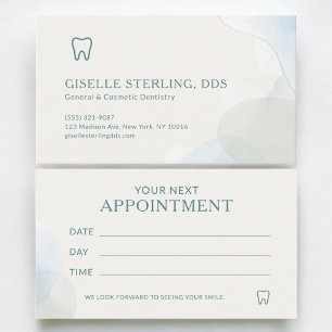 Modern Light Teal Dentist Office Appointment Business Card