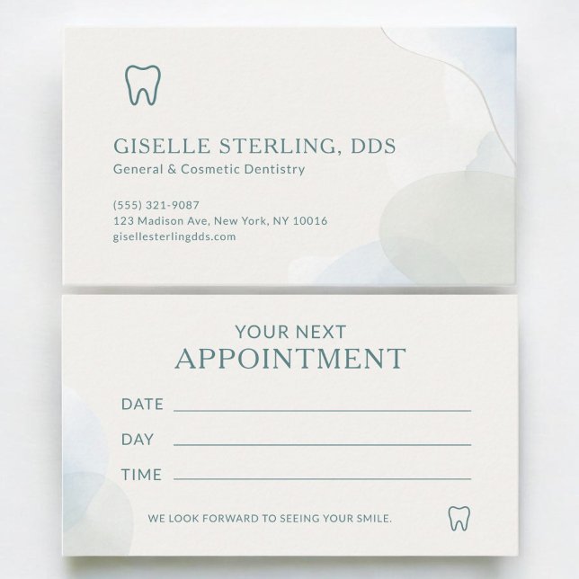 Modern Light Teal Dentist Office Appointment Card (Creator Uploaded)