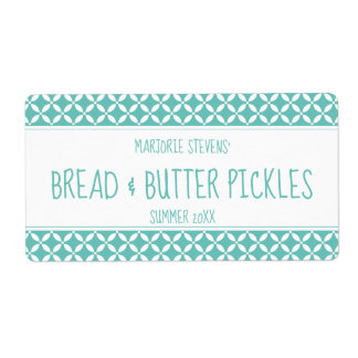 Modern Light Teal & White Canning Label