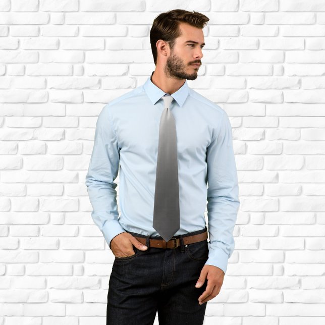 Modern Light to Dark Grey Monotone Gradient Tie (Modern Light to Dark Grey Monotone Gradient Neck Tie)