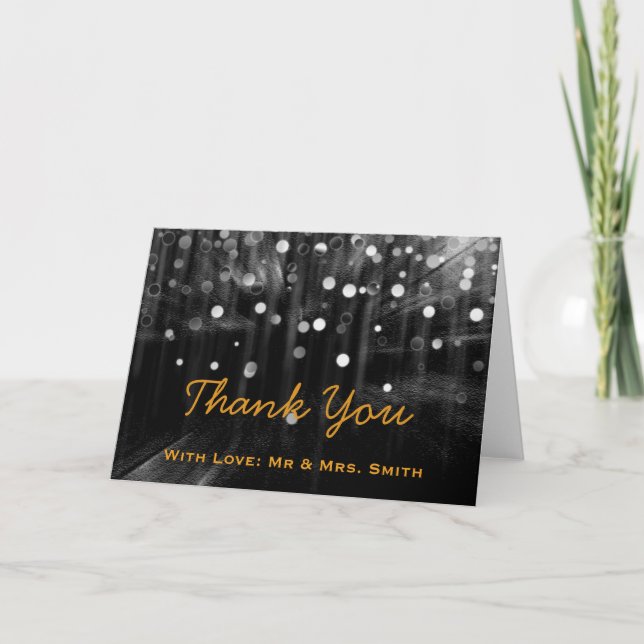 Modern Lights Glitter Confetti Sparkles Thank You (Front)