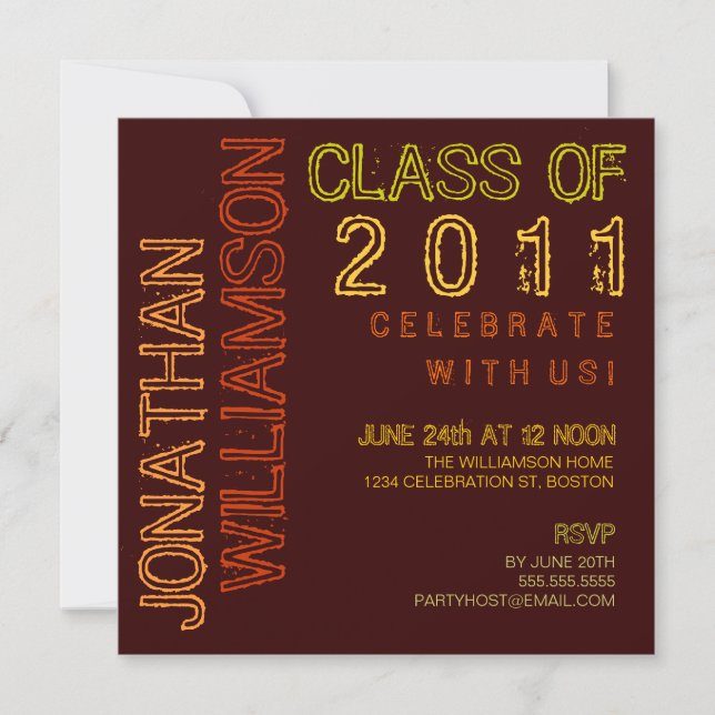 Modern Lights Graduation Party Invitation (Front)