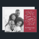 Modern Lights Happy Holidays Photo Card Groupon<br><div class="desc">This festive and modern card is ideal to send Holiday wishes to family and friends. it features a swirly design with Christmas lights and had written style font that reads "Happy Holidays". Add the family name,  the year and a family picture to make it a keepsake.</div>