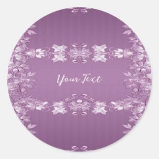 Modern Lilac Floral Round Sticker