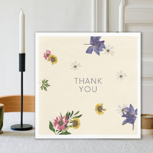 Modern Lilac Fuschia Floral Thank You Napkins