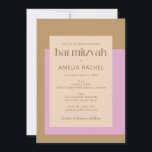 Modern Lilac Gold Pink Geometric Bat Mitzvah Invitation<br><div class="desc">Modern  Lilac Gold Pink Geometric Typography Bat Mitzvah Invitation</div>