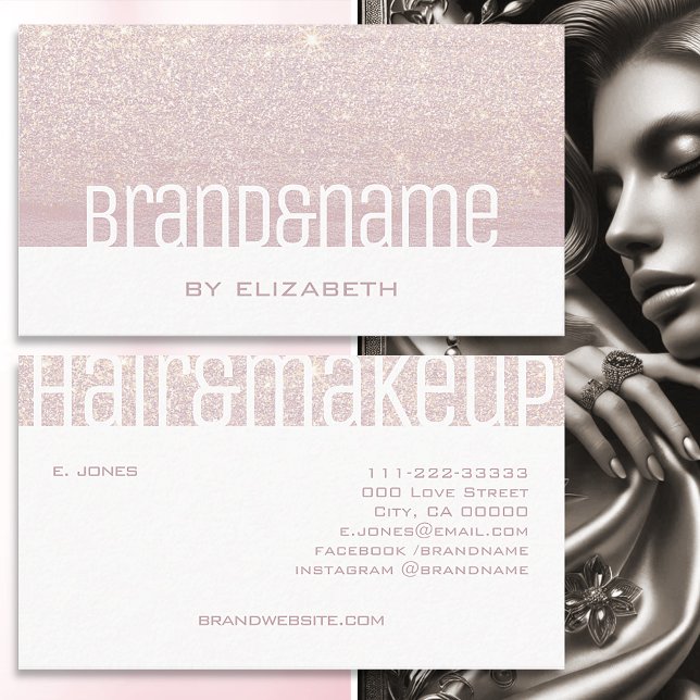 Modern Lilac Lavender Elegant Glitter Glam Texture Business Card (Creator Uploaded)
